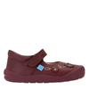 STARTRITE GIRLS G FIT VELCRO STRAP SHOE - WINE LEATHER